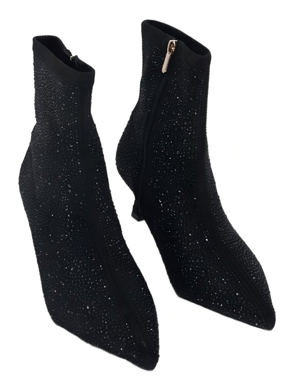 GC Shoes Women's Tina Sparkle Pointed Toe 2" Kitten Heel Booties Size 9.5M